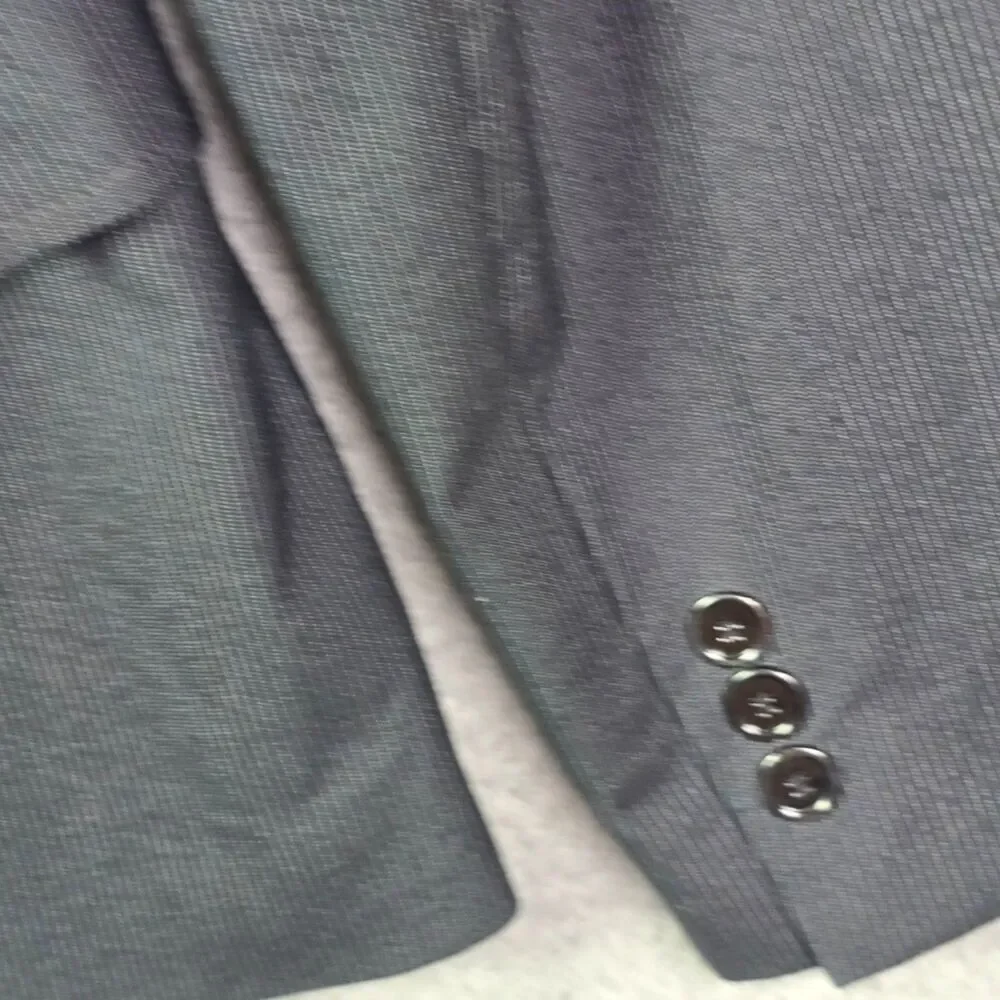Tahari ASL Blazer Black Gray Pinstripe 12P Structured Career Petite